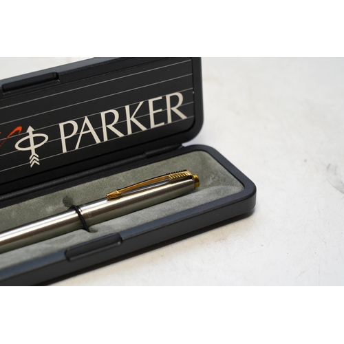 1434 - A Parker ballpoint pen, a rolled gold ballpoint pen and propelling pencil (3). Condition - good but ... 