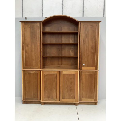 113 - A contemporary walnut breakfront side cabinet, by Charles Thomson of Mayfield, width 204cm, depth 30... 