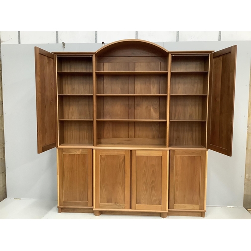 113 - A contemporary walnut breakfront side cabinet, by Charles Thomson of Mayfield, width 204cm, depth 30... 