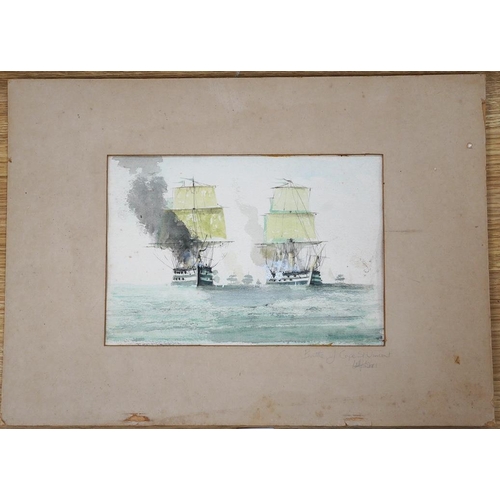 295 - From the Studio of Fred Cuming. watercolour, Really Bloody Good, Battle of Cape St Vincent, indist... 