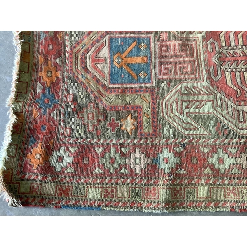 58 - An antique Lenkoran prayer rug, 122 x 93cm. Condition - fair