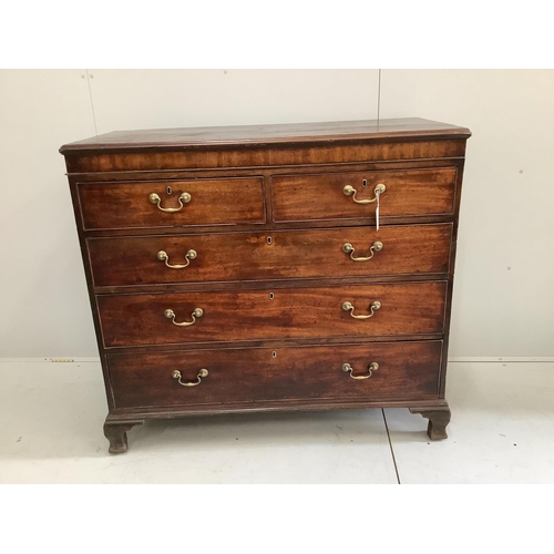 6 - A George III mahogany chest of five drawers, width 124cm, depth 56cm, height 113cm. Condition - fair... 