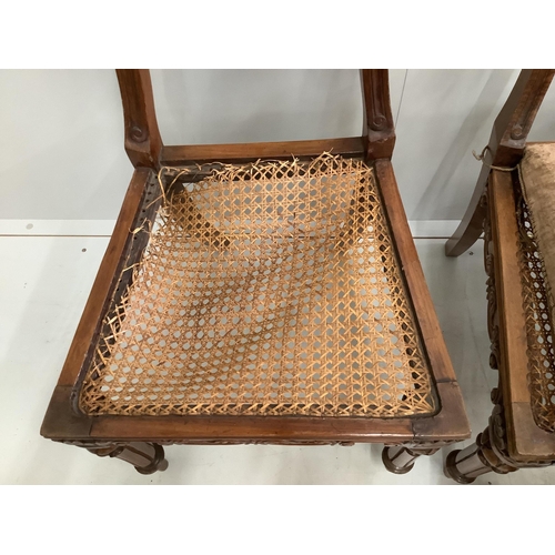 60 - A set of six 19th century Gillows style dining chairs. Condition - fair, one cane seat in need of re... 