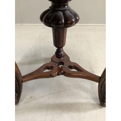 75 - A Victorian rosewood stool, diameter 35cm, height 47cm. Condition - fair
