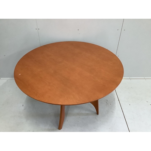 95 - A Contemporary circular cherry centre table, diameter 120cm, height 75cm. Condition - good