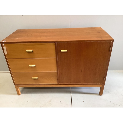 1067 - A 1950's Heal's teak cabinet, width 107cm, depth 45cm, height 72cm. Condition - fair