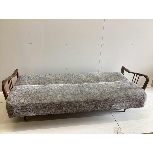 1069 - A mid century Danish style sofa bed, width 188cm, depth 76cm, height 66cm. Condition - fair