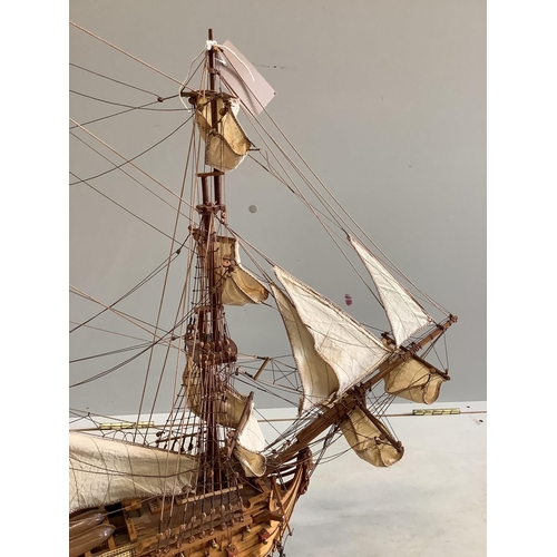 1103 - A model of HMS Victory, length 96cm, height 78cm. Condition - fair