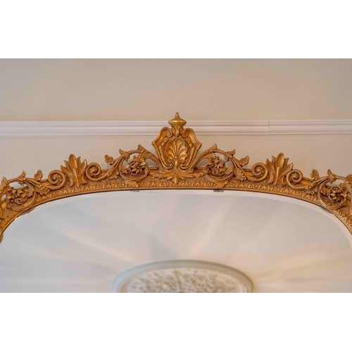 1114 - A Victorian style giltwood and composition overmantel mirror, width 138cm, height 180cm. Condition -... 