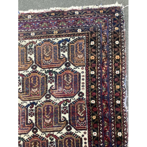 1120 - An Afshar ivory ground rug, 200 x 156cm. Condition - fair