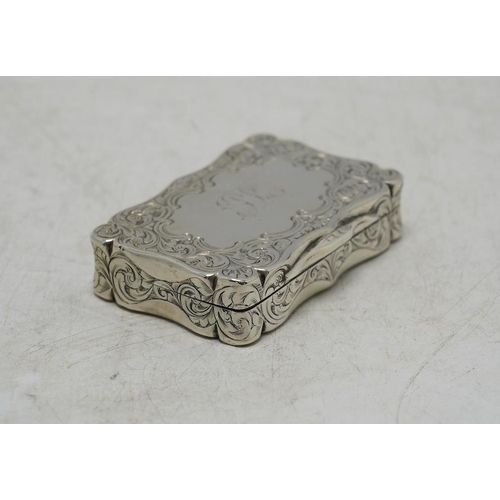 A Victorian Engraved Snuff Box, By George Unite, Birmingham, 1853, 61mm 