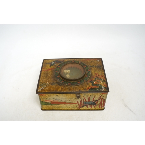 1260 - An early 20th century Carrs novelty 'dice game' biscuit tin, a Don Confectionery 'chessboard' tin an... 