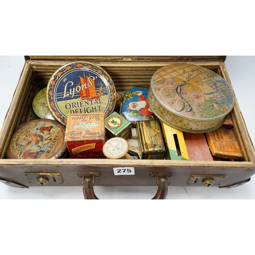 1275 - A quantity of early / mid 20th century advertising and confectionery tins. Condition - poor to fair... 