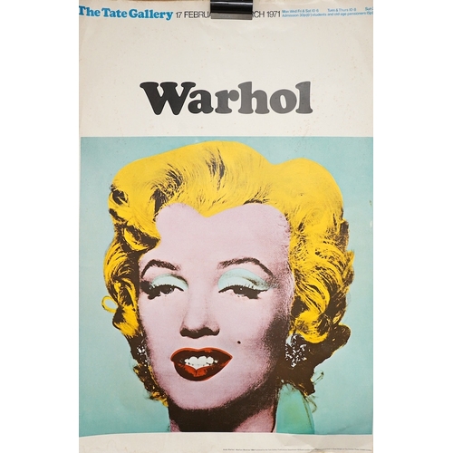 1292 - A 1971 Tate gallery Warhol Exhibition advertising poster, 51cm wide, 76cm high. Condition - fair... 