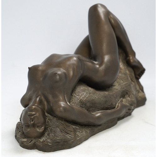 1299 - Ronald Cameron, 'Marnie', cold cast resin bronze of a reclining nude, signed, limited edition 7/25, ... 