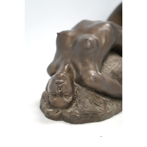 1299 - Ronald Cameron, 'Marnie', cold cast resin bronze of a reclining nude, signed, limited edition 7/25, ... 