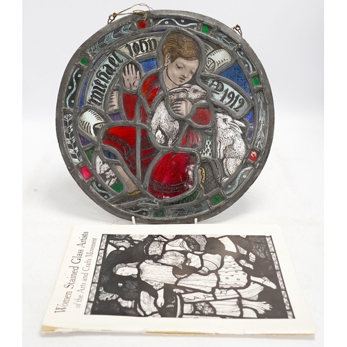 1317 - Mabel Esplin (1874â1921), a stained glass roundel with related brochure and letter from artist dat... 