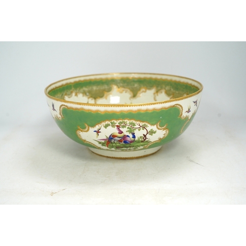 1321 - A large Worcester 'Fantastic Birds' bowl, c.1780, 28cm diameter. Condition - good, would benefit fro... 