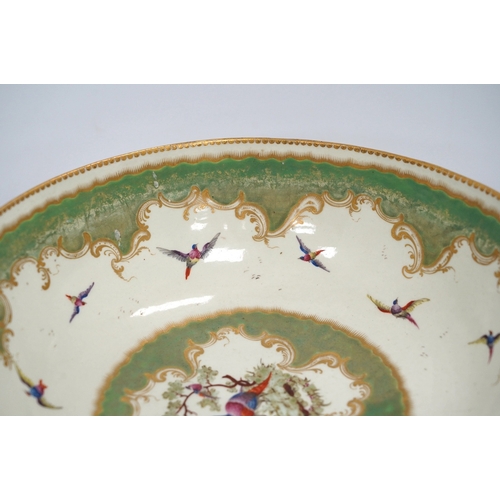 1321 - A large Worcester 'Fantastic Birds' bowl, c.1780, 28cm diameter. Condition - good, would benefit fro... 