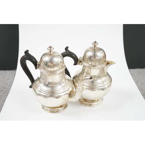 1849 - A George V silver bachelors pear shaped cafÃ© au lait pair, by Theodore Rossi, London, 1930  and an ... 