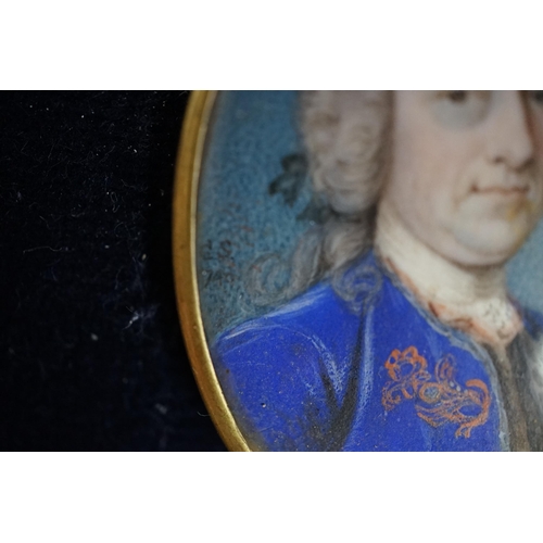 1 - Gervase Spencer (c.1715-1763) Miniature portrait of Admiral Lord Hawkewatercolour on ivoryinitialled... 