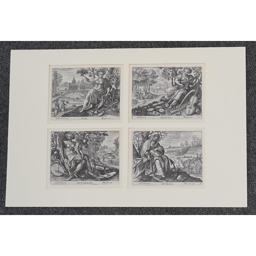 10 - Maerten de Vos (Dutch, 1532-1603 The Four Seasonsset of four engravings c.1590Hollstein 1424  1427 ... 