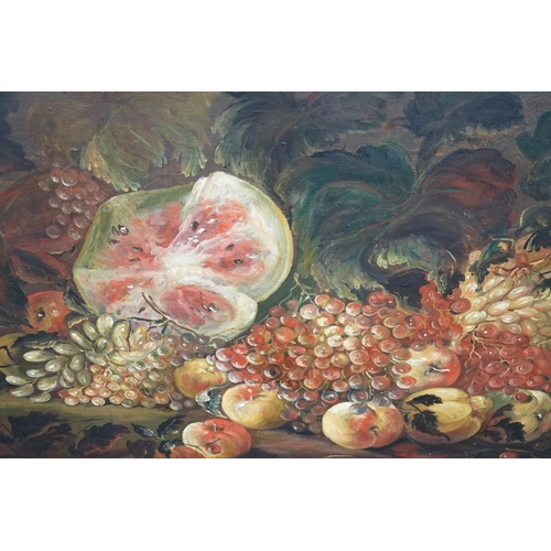 13 - Continental School Still life of fruit in the 17th century styleoil on canvas82 x 110cm... 