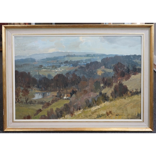 148 - § § Edward Wesson RI RSMA (British, 1910-1983) 'The Chantries from Pewley Hill'oil on boardsigned50 ... 