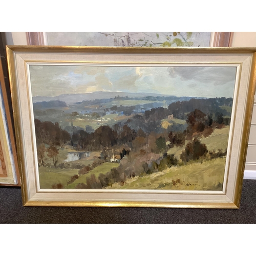 148 - § § Edward Wesson RI RSMA (British, 1910-1983) 'The Chantries from Pewley Hill'oil on boardsigned50 ... 