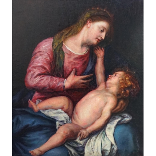 15 - After Anthony Van Dyck (1599-1641) Madonna and childoil on canvas100 x 85cm... 