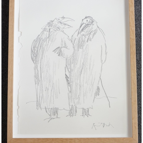 158 - § § Sir Quentin Saxby Blake OBE (British, b.1932) 'Serious birds #1'chinagraph printsigned in ink42 ... 