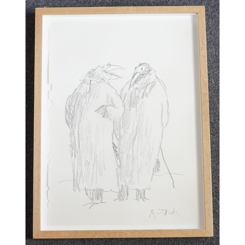 158 - § § Sir Quentin Saxby Blake OBE (British, b.1932) 'Serious birds #1'chinagraph printsigned in ink42 ... 