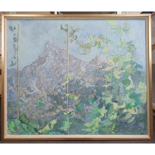 187 - § § Sir Roger de Grey, P.R.A. (English, 1918-1995) 'From the Vineyard, San Lettere'oil on canvassign... 