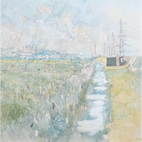 188 - § § Sir Roger de Grey, P.R.A. (English, 1918-1995) Landscape with pylonsoil on canvassigned90 x 90cm... 