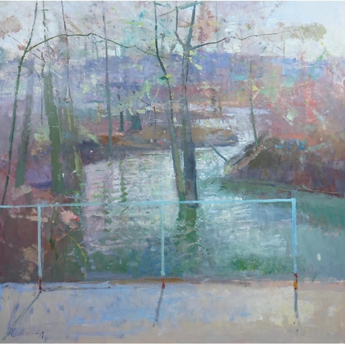 191 - § § Fred Cuming RA NEAC Hon RBA Hon ROI, (English 1930-2022) 'River L'Oise'oil on boardsigned, with ... 