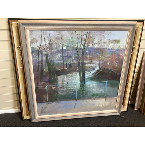 191 - § § Fred Cuming RA NEAC Hon RBA Hon ROI, (English 1930-2022) 'River L'Oise'oil on boardsigned, with ... 