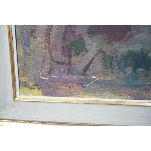 193 - § § Fred Cuming RA (1930-2022) 'Cat watching a bird'oil on boardsigned40 x 50cm... 