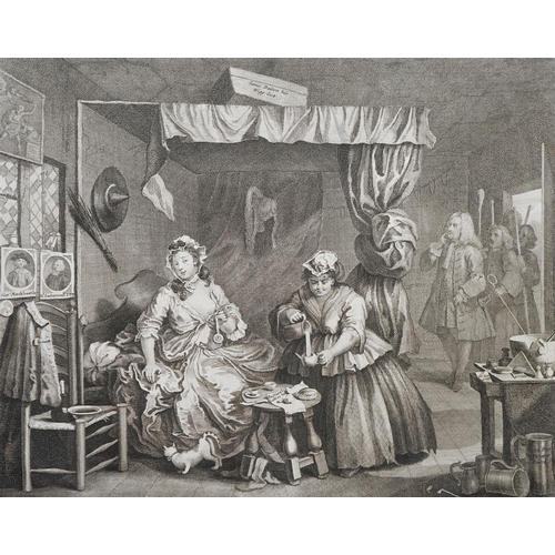 20 - William Hogarth (English, 1697-1764) The Harlots Progress c.1775, Jane Hogarth editionset of eight e... 