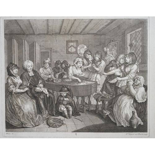 20 - William Hogarth (English, 1697-1764) The Harlots Progress c.1775, Jane Hogarth editionset of eight e... 