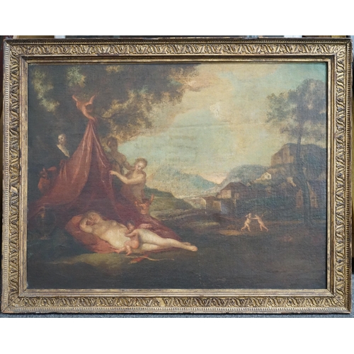 28 - 18th century French School Venus sleeping in a landscape with attendantsoil on canvas54 x 71cm... 