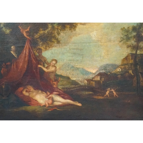 28 - 18th century French School Venus sleeping in a landscape with attendantsoil on canvas54 x 71cm... 