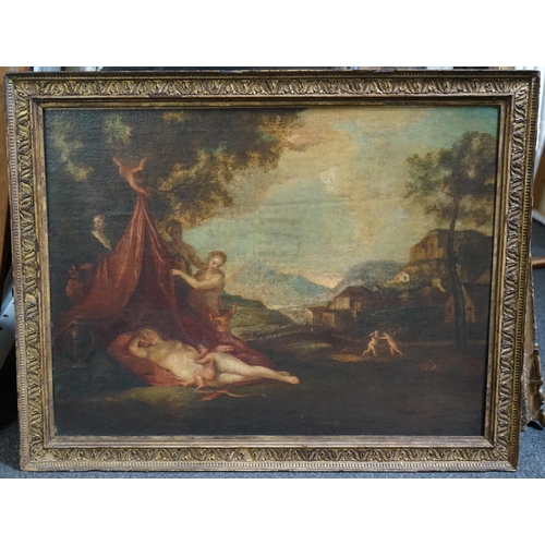 28 - 18th century French School Venus sleeping in a landscape with attendantsoil on canvas54 x 71cm... 