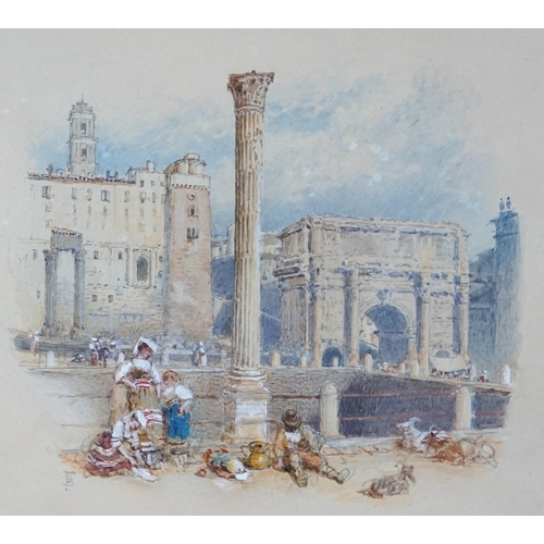 38 - Myles Birket Foster RWS (1825-1899) The Forum - Romewatercolourmonogrammed15 x 19cm... 