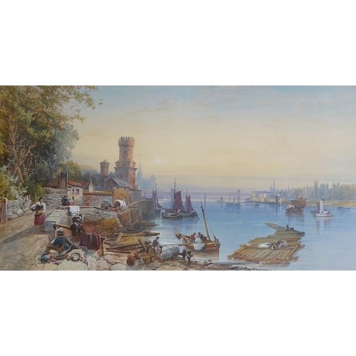 53 - James Burrell Smith (British, 1822-1897) A scene on the Rheinwatercoloursigned and dated 188055 x 10... 