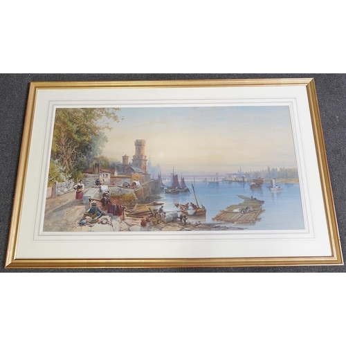 53 - James Burrell Smith (British, 1822-1897) A scene on the Rheinwatercoloursigned and dated 188055 x 10... 