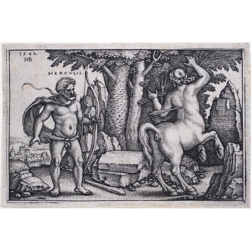 9 - Hans Sebald Beham (German, 1500-1550) Hercules killing Nessusoriginal engraving 1542B. 97, Hollstein... 