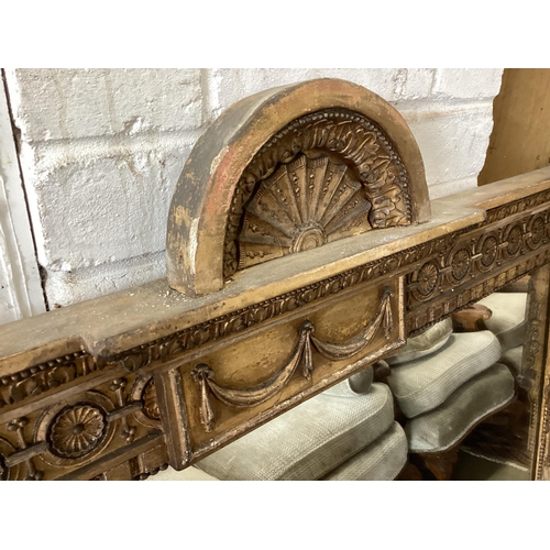 10 - A Victorian giltwood and composition oak overmantel mirror, width 113cm, height 142cm. Condition - p... 