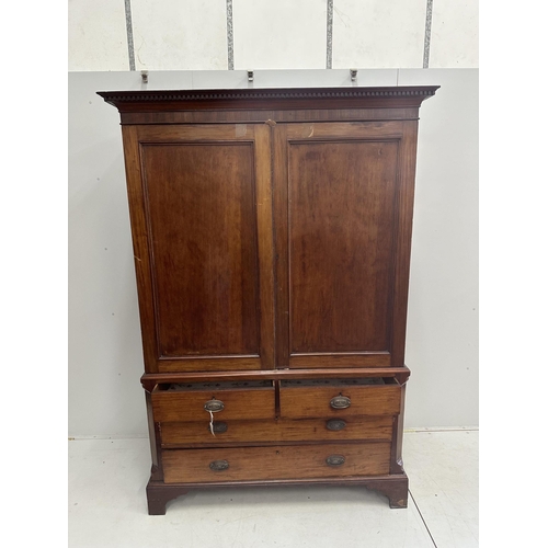 16 - A George IV mahogany linen press, width 138cm, depth 47cm, height 212cm. Condition - poor