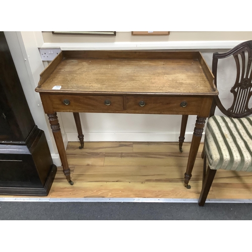 169 - A Regency mahogany washstand, width 93cm, depth 47cm, height 83cm. Condition - fair