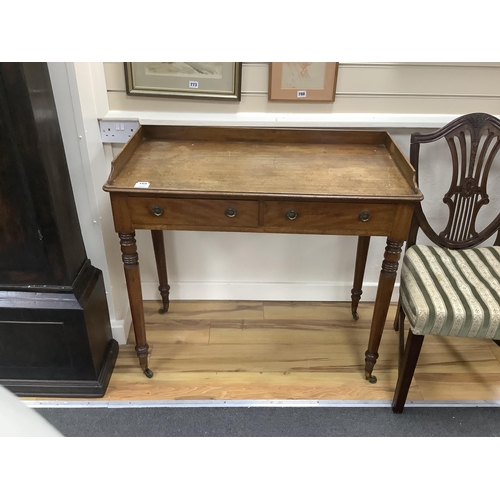 169 - A Regency mahogany washstand, width 93cm, depth 47cm, height 83cm. Condition - fair